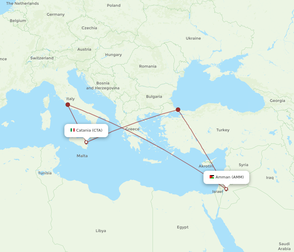AMM-CTA flight routes