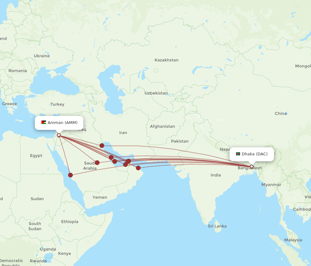 AMM-DAC flight routes