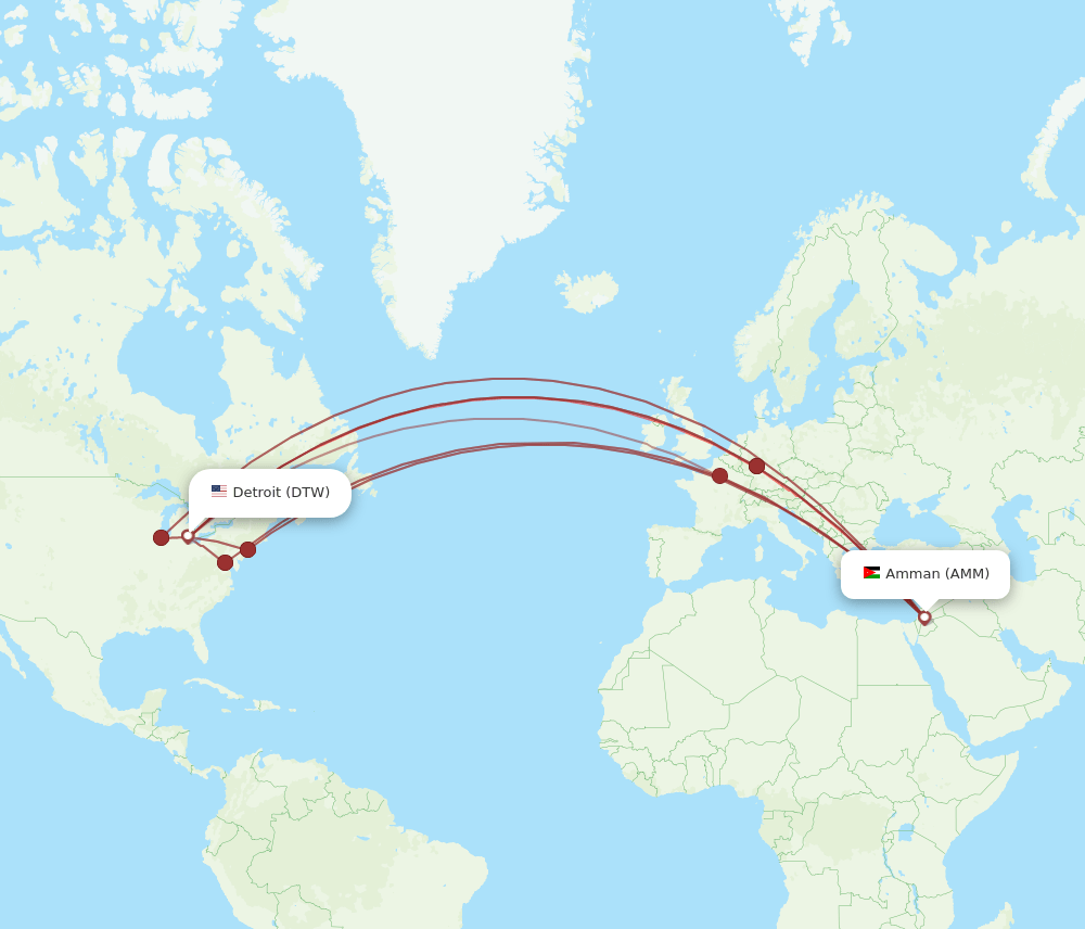 AMM-DTW flight routes