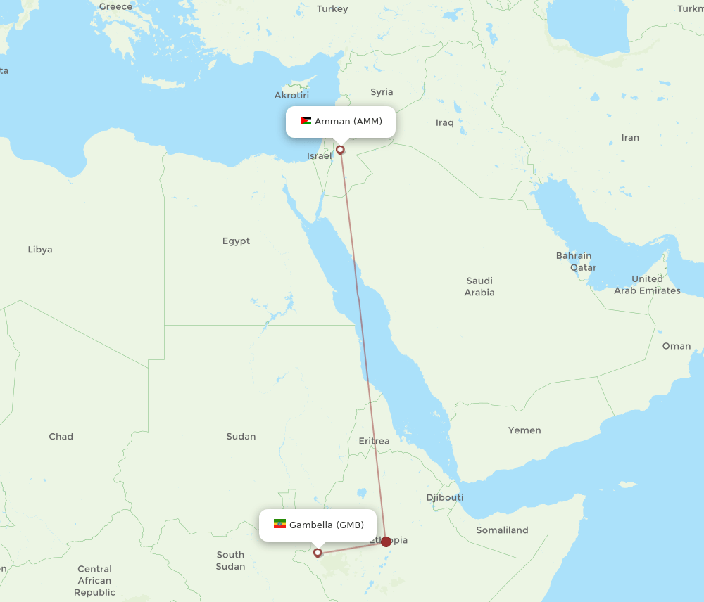 AMM-GMB flight routes