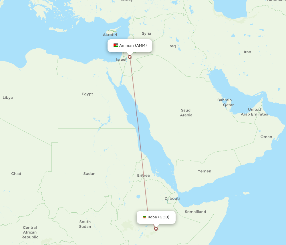 AMM-GOB flight routes