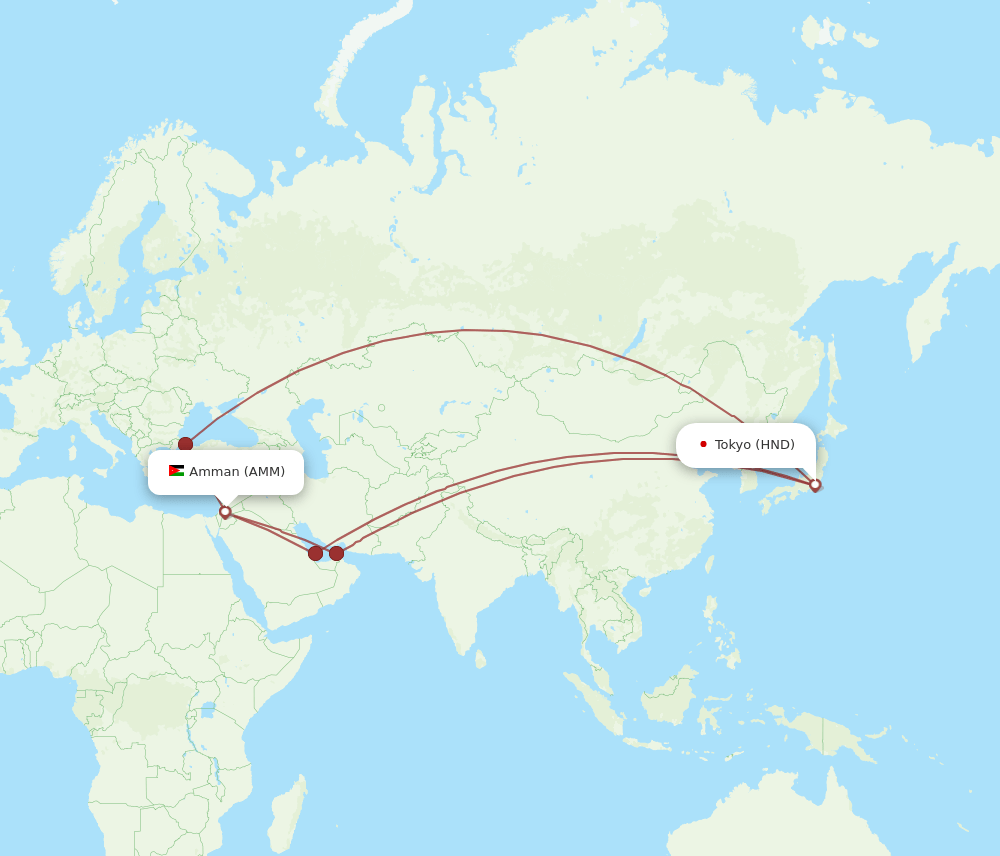 AMM-HND flight routes