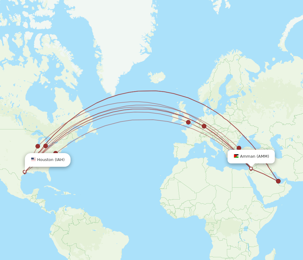 AMM-IAH flight routes