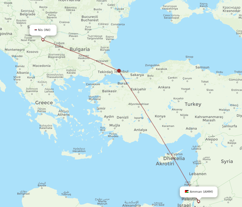 AMM-INI flight routes