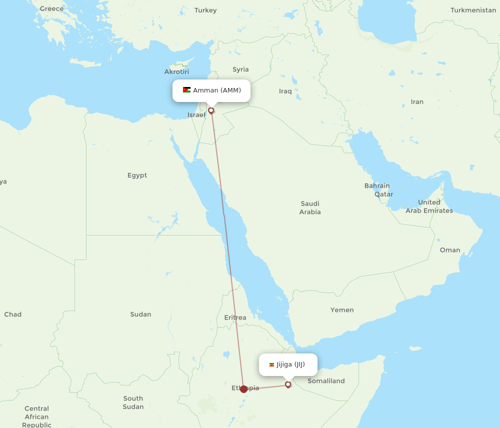 AMM-JIJ flight routes