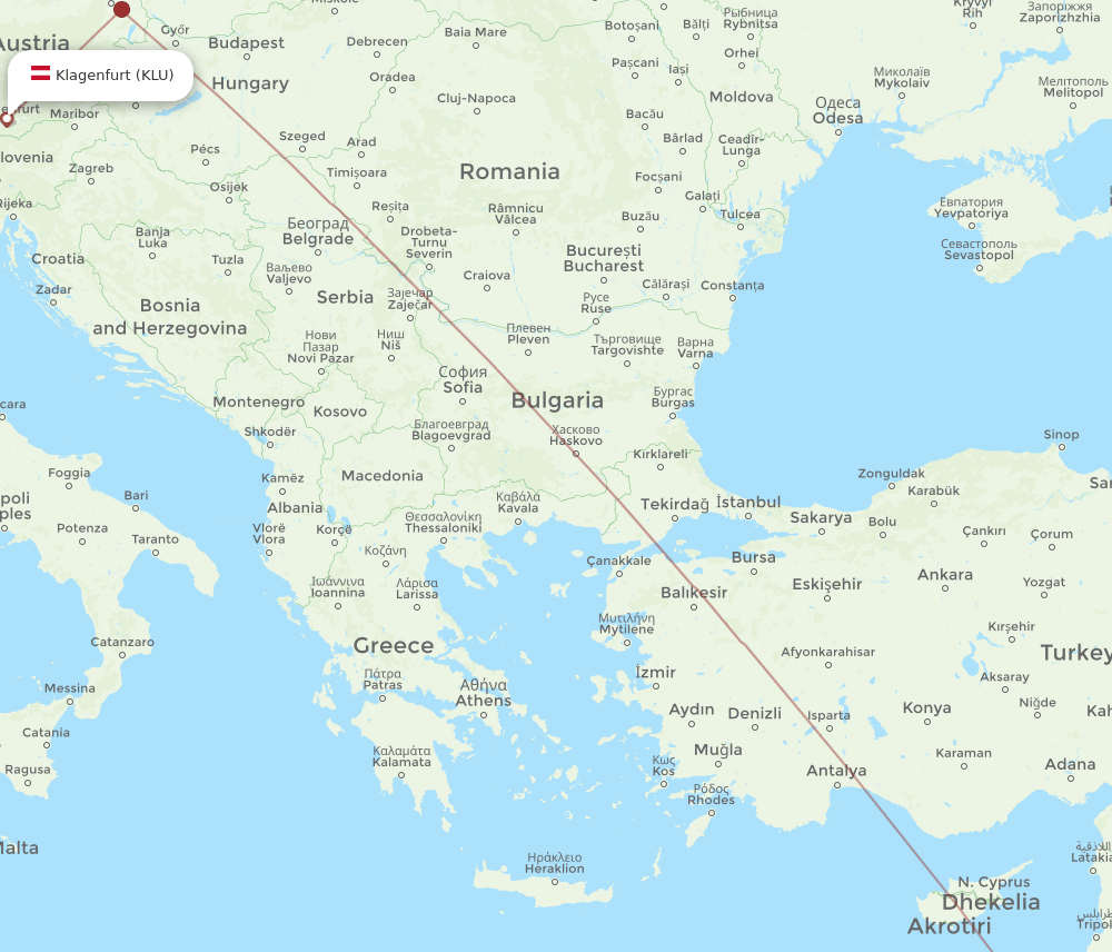 AMM-KLU flight routes
