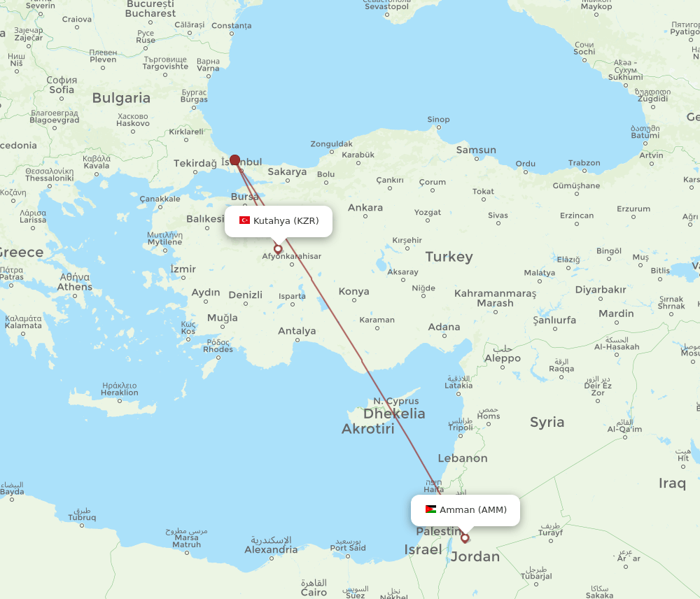AMM-KZR flight routes