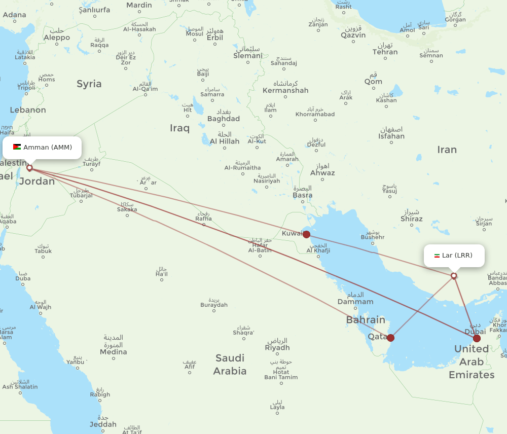 AMM to LRR flights and routes map