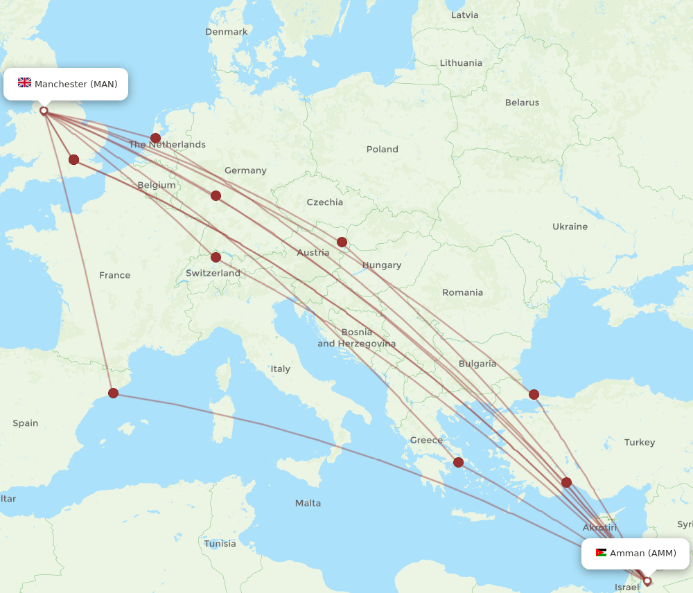 AMM-MAN flight routes
