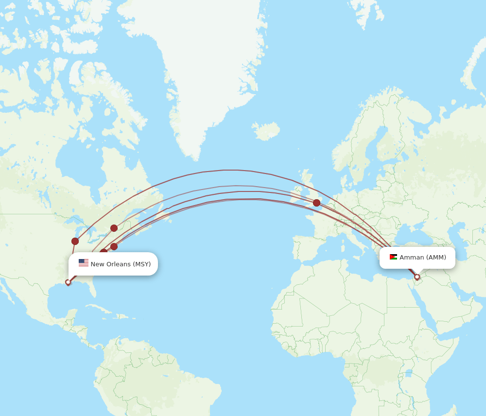 AMM-MSY flight routes