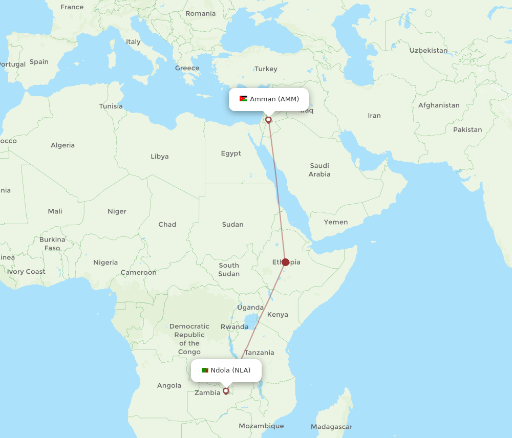AMM-NLA flight routes