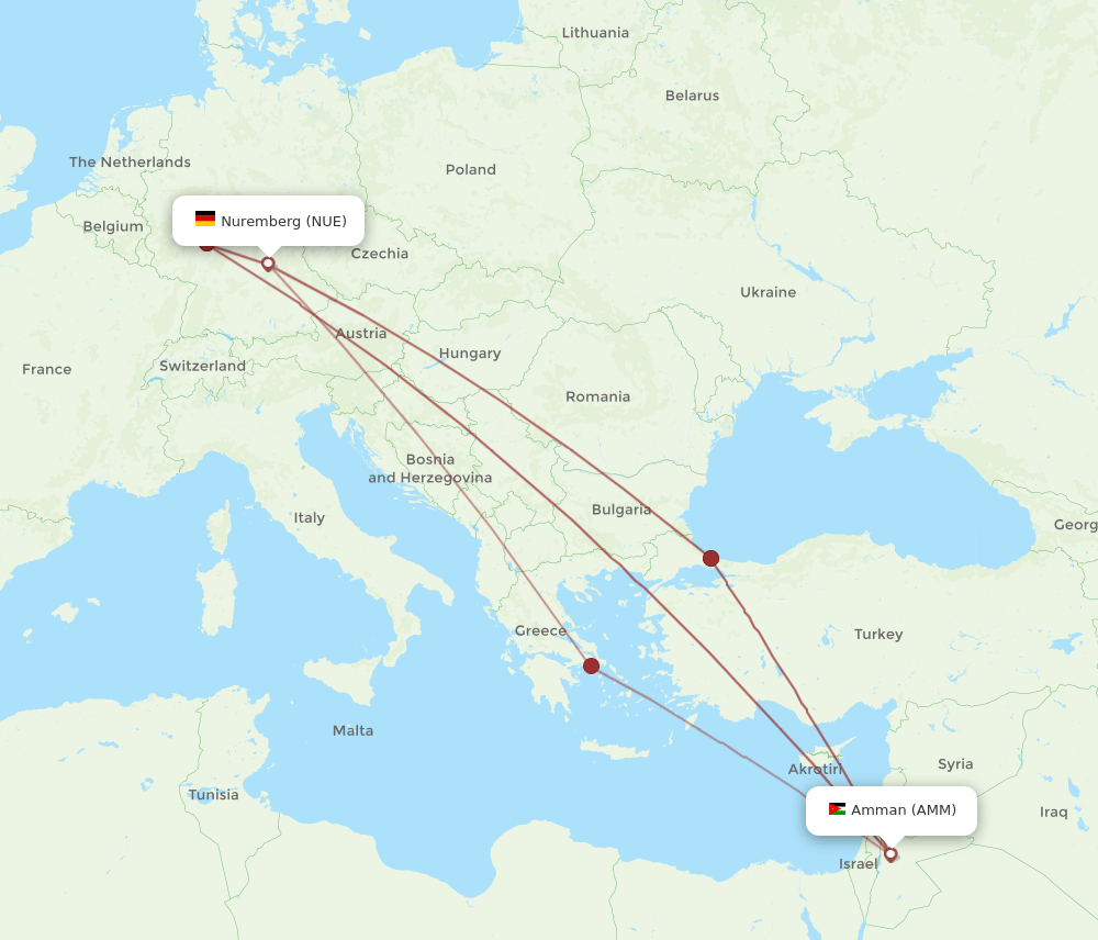 AMM-NUE flight routes