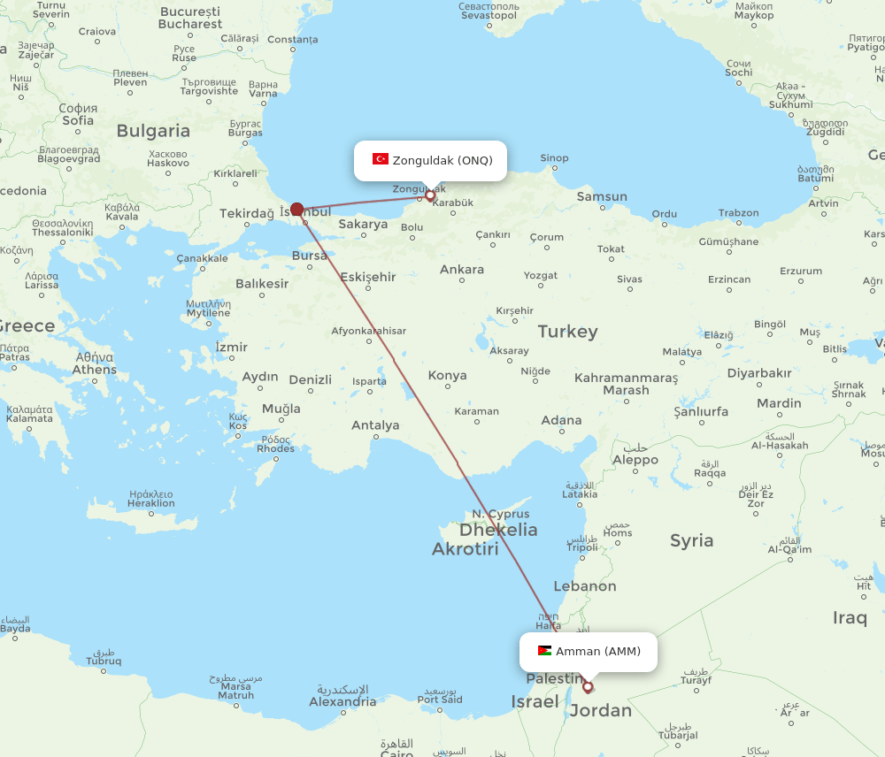AMM-ONQ flight routes