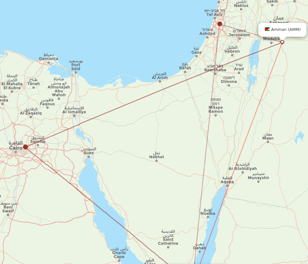 AMM to SSH flights and routes map
