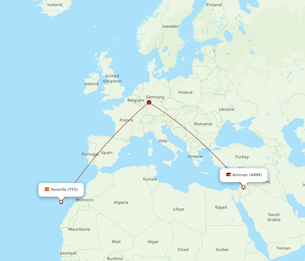 AMM-TFS flight routes