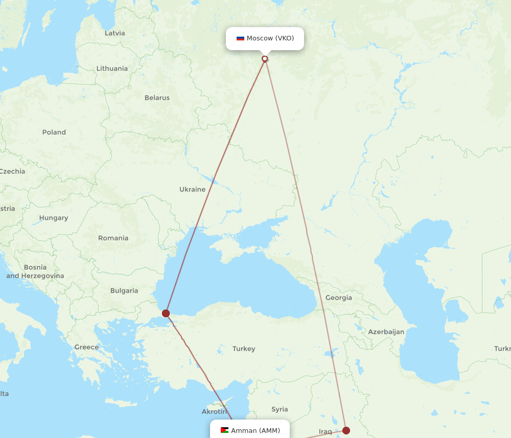 AMM-VKO flight routes