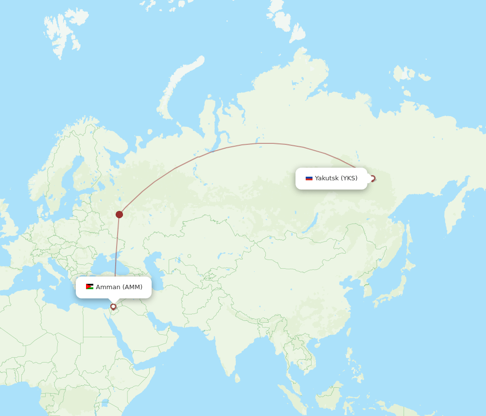 AMM-YKS flight routes