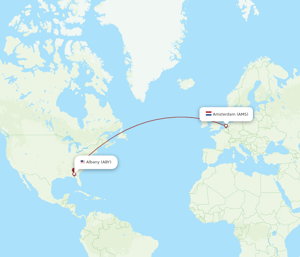 AMS-ABY flight routes