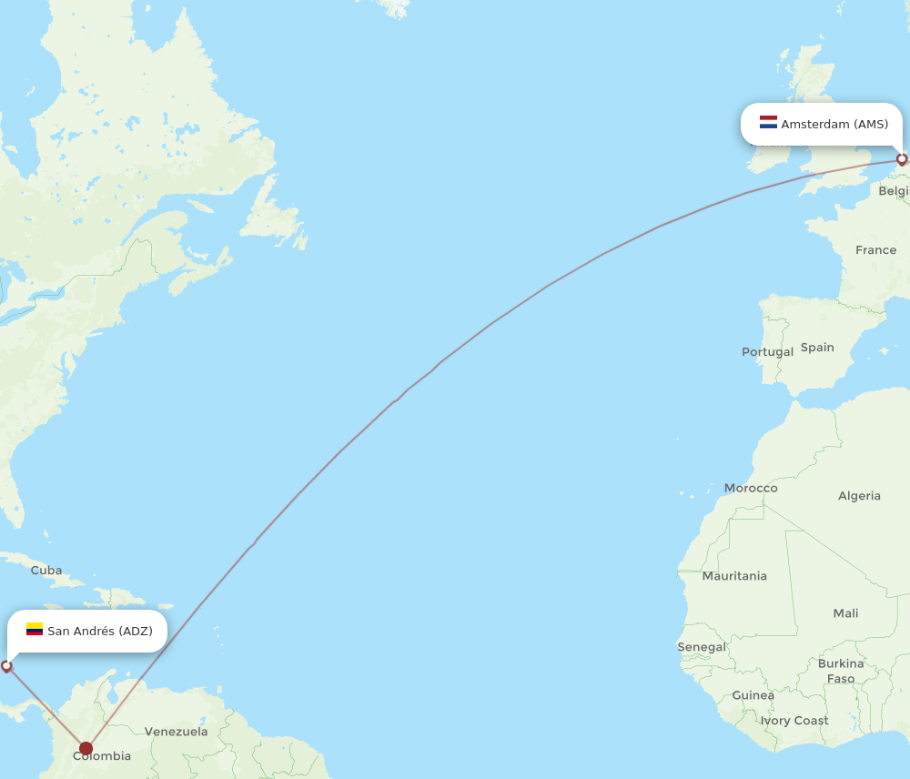 AMS-ADZ flight routes