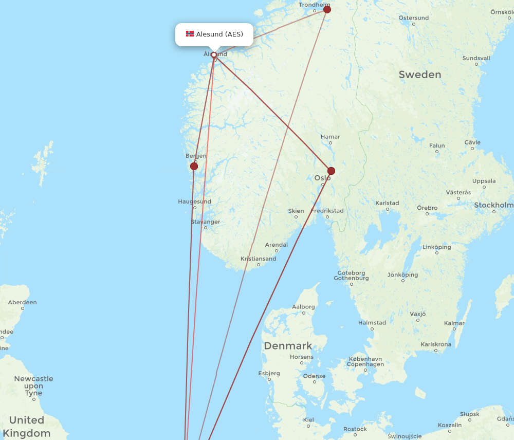 AMS to AES flights and routes map