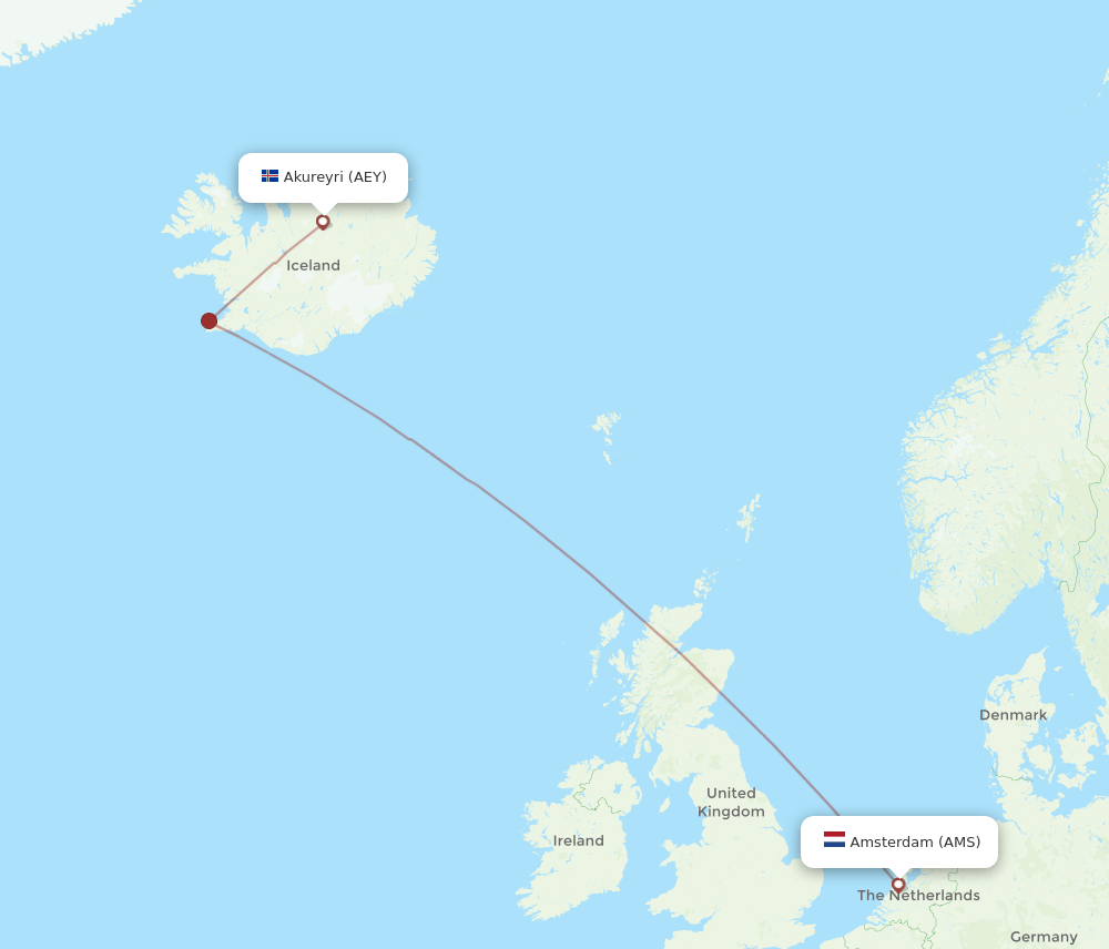 AMS-AEY flight routes