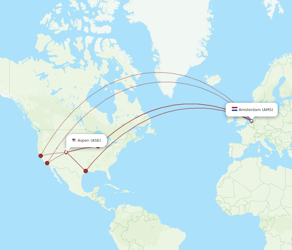AMS-ASE flight routes