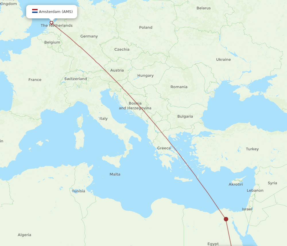 AMS-ASW flight routes