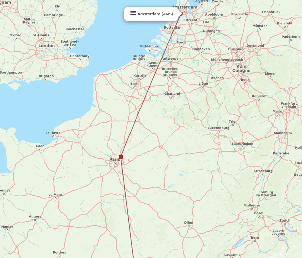 AMS-CFE flight routes