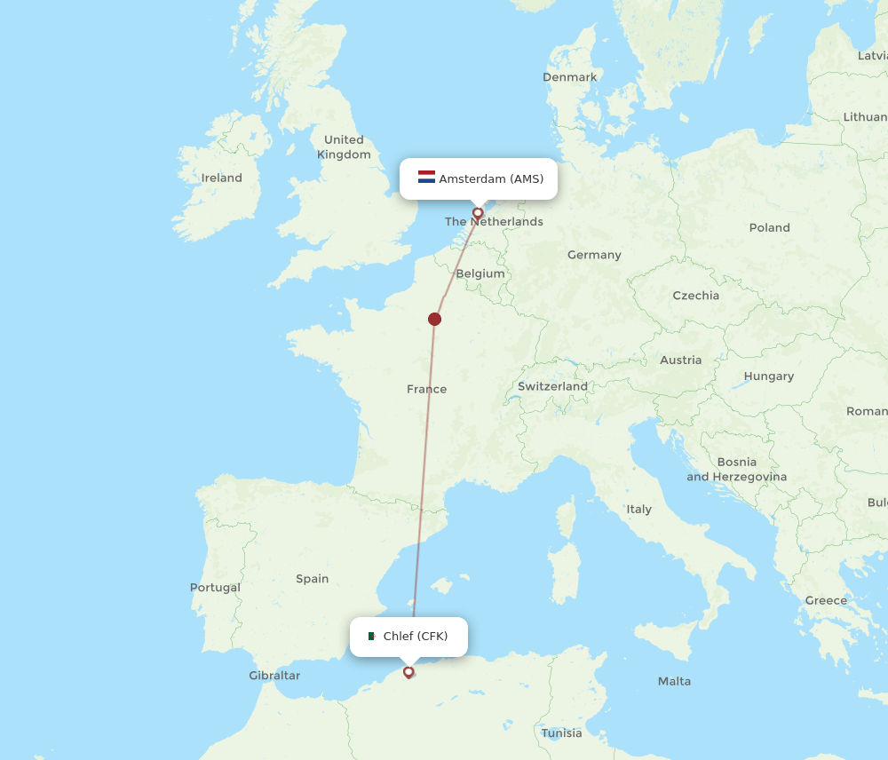 AMS-CFK flight routes