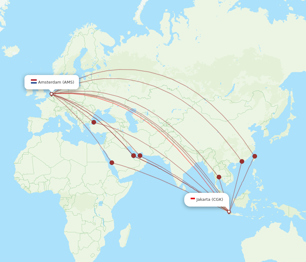 AMS-CGK flight routes