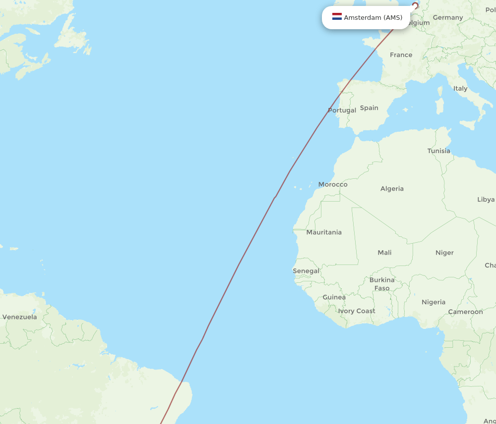 AMS-CGR flight routes