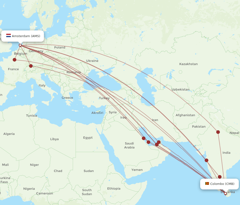 AMS-CMB flight routes