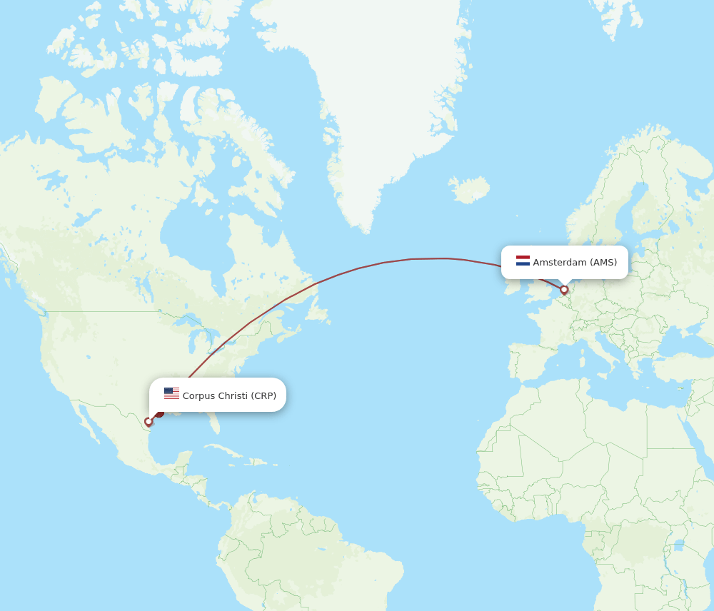AMS-CRP flight routes