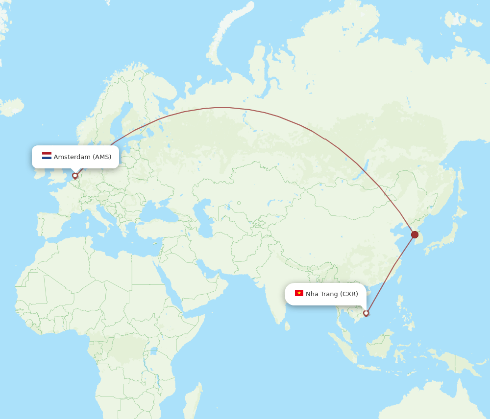 AMS-CXR flight routes