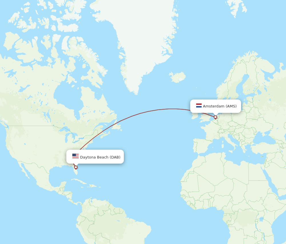 AMS-DAB flight routes