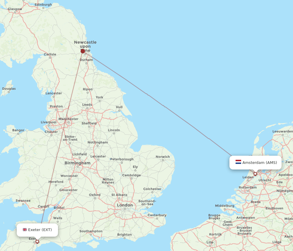 AMS-EXT flight routes