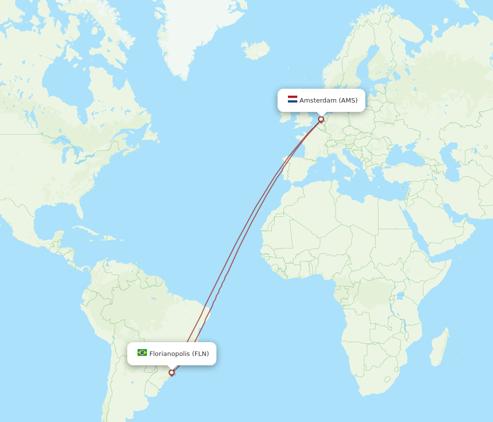 AMS-FLN flight routes