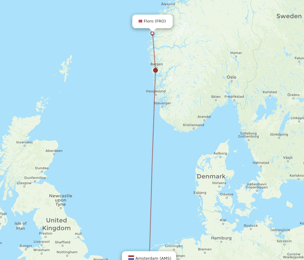 AMS-FRO flight routes