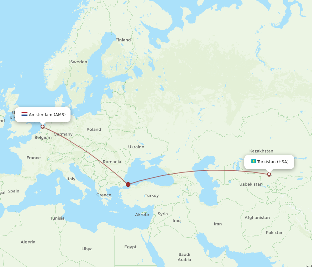 AMS-HSA flight routes
