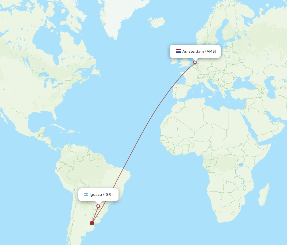 AMS-IGR flight routes