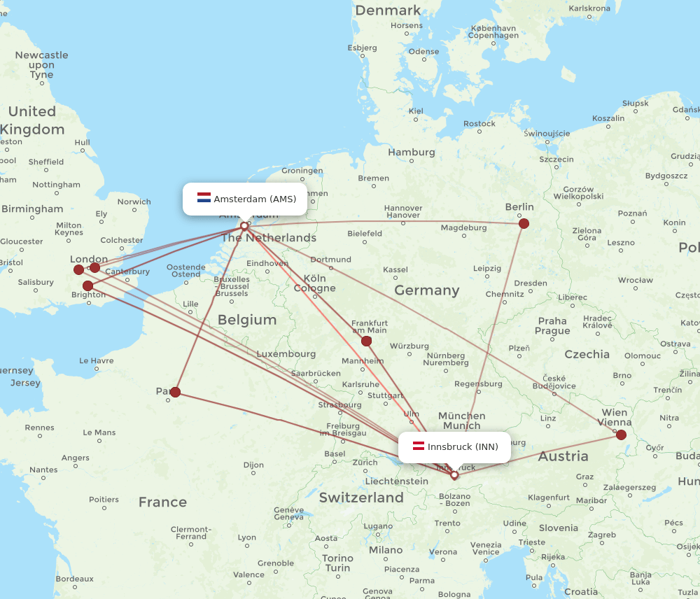 AMS-INN flight routes