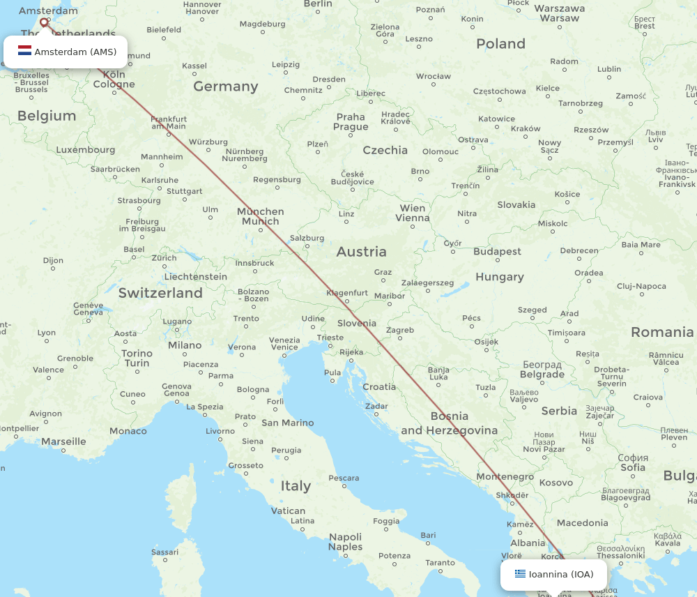 AMS-IOA flight routes