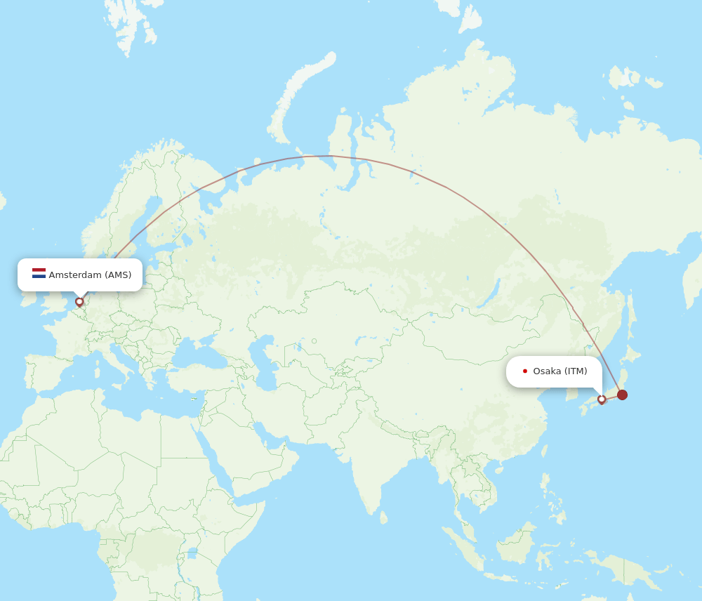 AMS-ITM flight routes