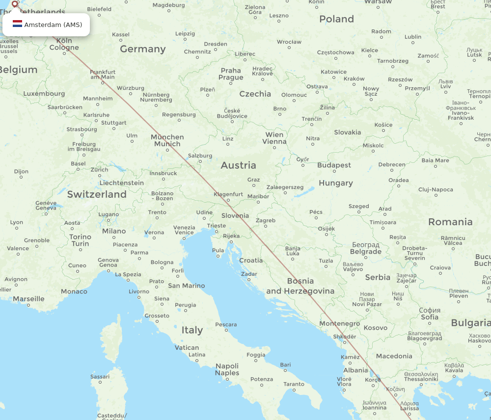 AMS-JNX flight routes