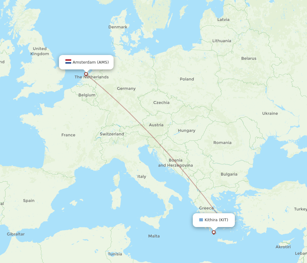 AMS to KIT flights and routes map