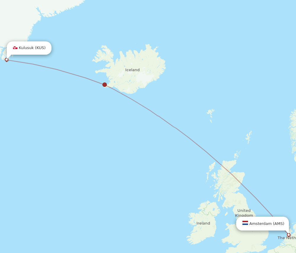 AMS-KUS flight routes