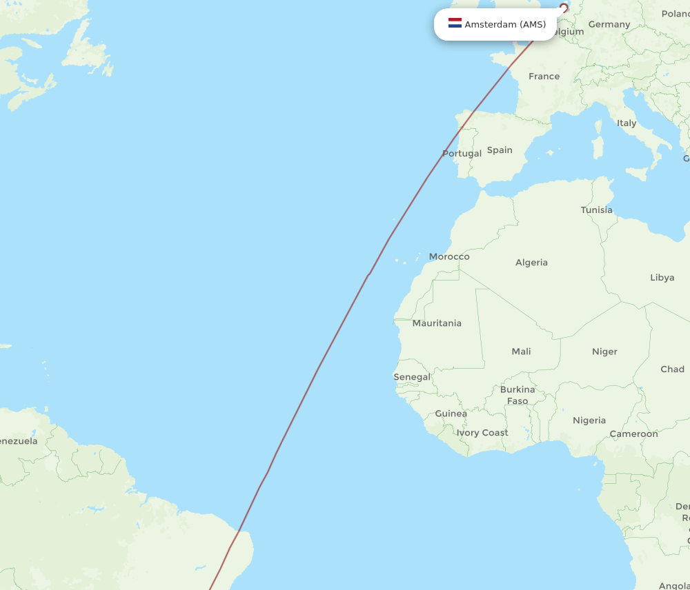 AMS to LDB flights and routes map