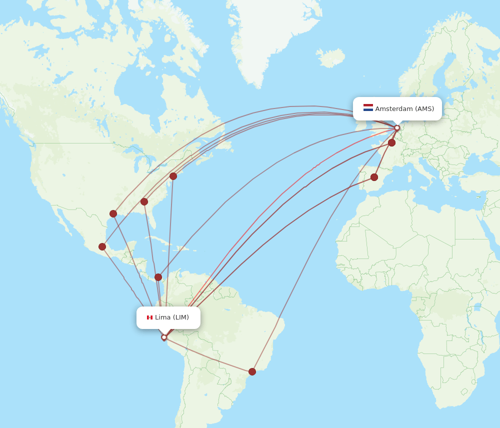 AMS-LIM flight routes