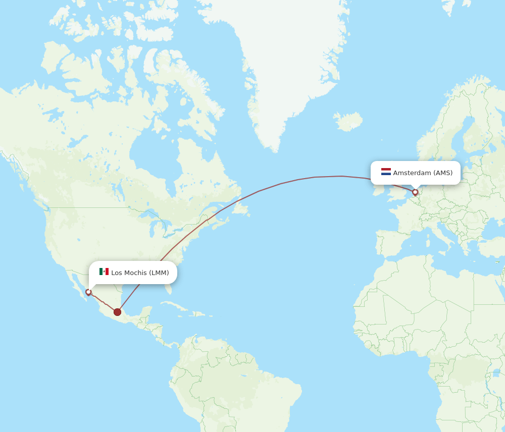 AMS-LMM flight routes