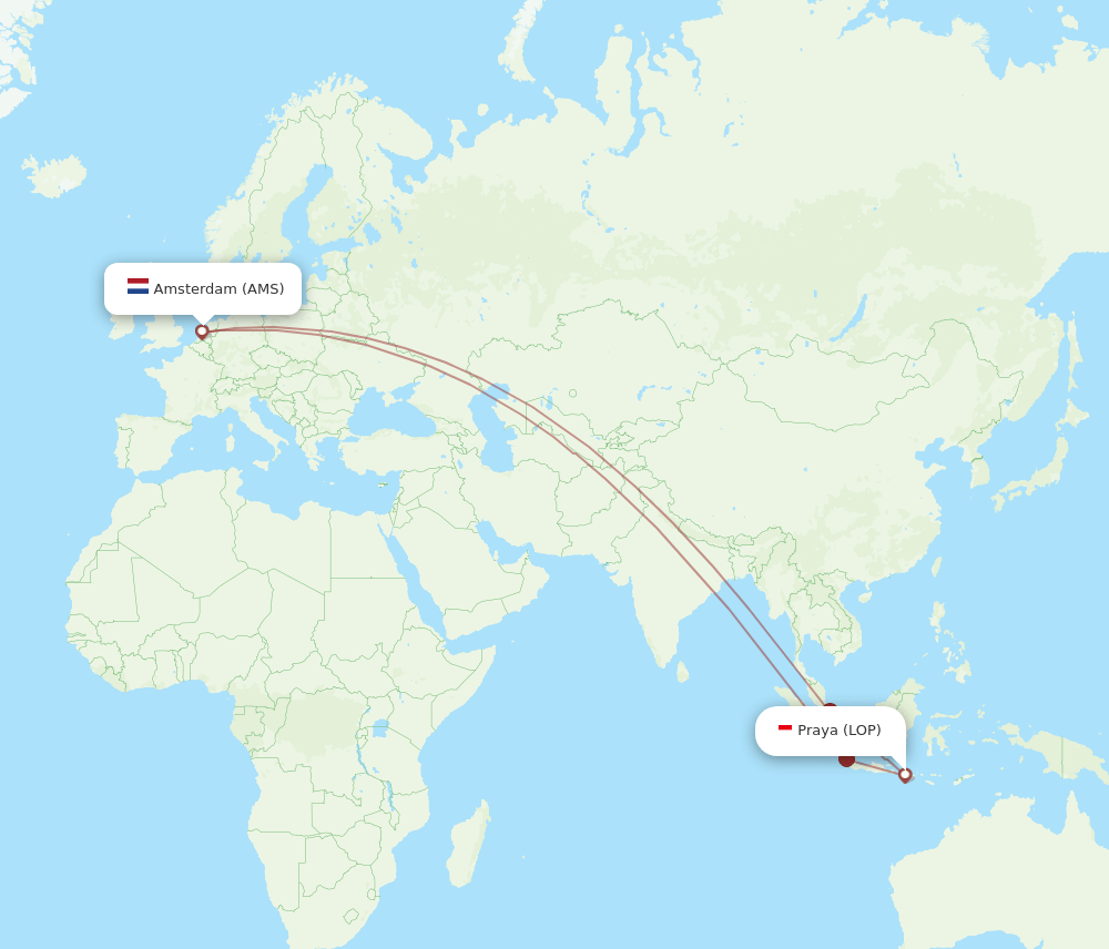 AMS-LOP flight routes